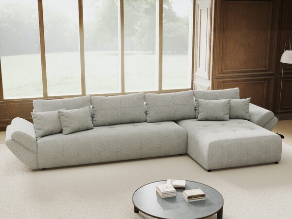 Colțar extensibil dumonde cu ladă de depozitare Berlin XL Quelle Gri 83 II 350x185 cm