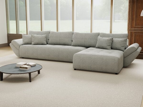 Colțar extensibil dumonde cu ladă de depozitare Berlin XL Quelle Gri 83 II 350x185 cm