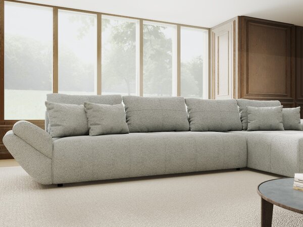 Colțar extensibil dumonde cu ladă de depozitare Berlin XL Quelle Gri 83 II 350x185 cm