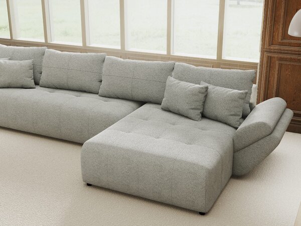 Colțar extensibil dumonde cu ladă de depozitare Berlin XL Quelle Gri 83 II 350x185 cm