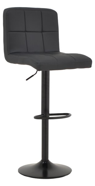 Scaun Bar Rammir Piele Ecologica Negru, Baza Neagra
