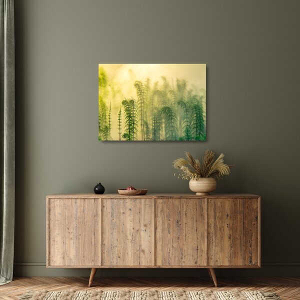 Tablou pe sticlă - Detaliu de primăvară natura cețoasă (70x50 cm)