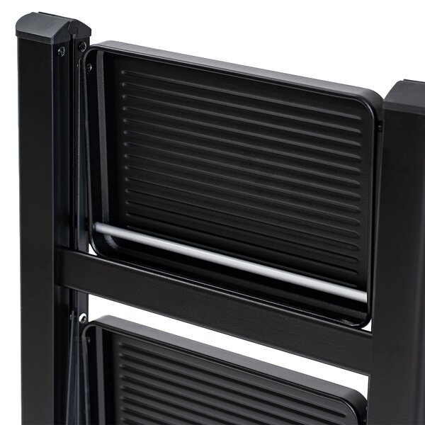 Scară pliabilă din oțel 4Home Steel, 3 trepte,negru