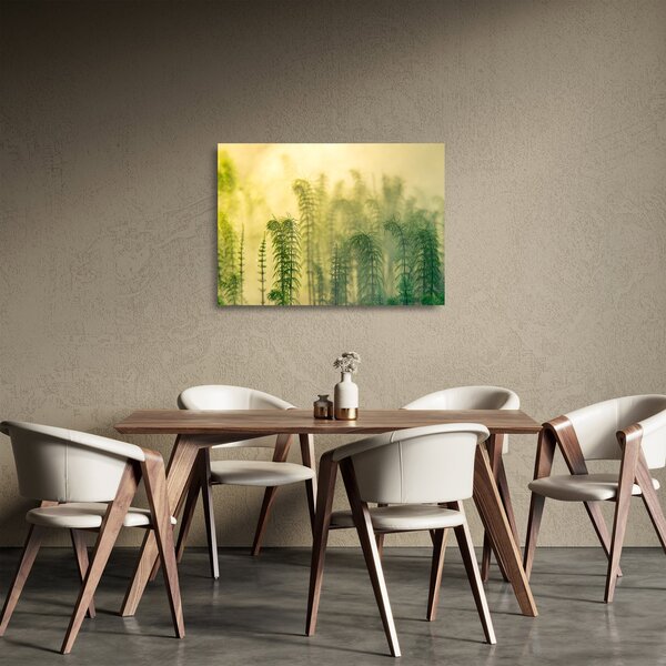 Tablou pe sticlă - Detaliu de primăvară natura cețoasă (70x50 cm)