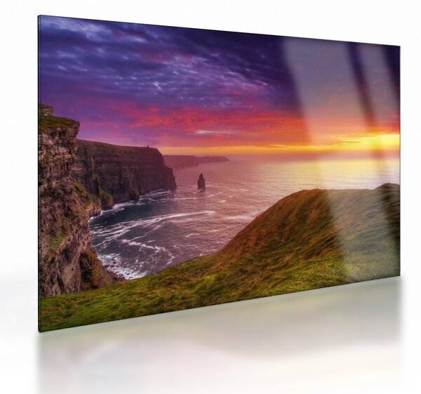 Tablou pe sticlă - Stâncile din Moher (70x50 cm)