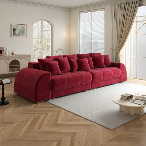Canapea extensibilă dumonde cu 2 lăzi de depozitare Verona Monolith Rosu 310x120 cm