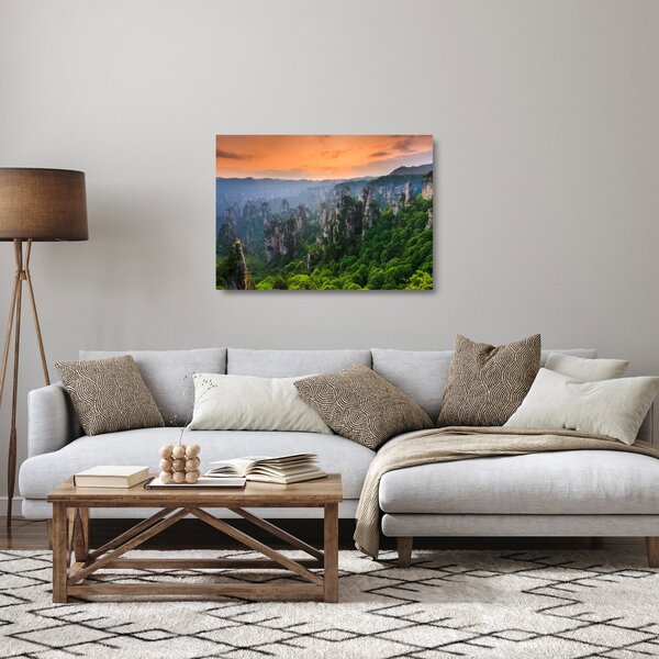 Tablou pe sticlă - Parcul forestier național Zhangjiajie (70x50 cm)