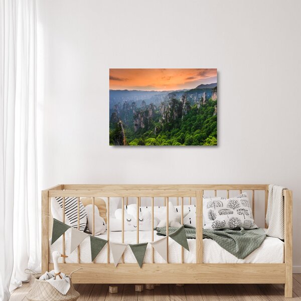 Tablou pe sticlă - Parcul forestier național Zhangjiajie (70x50 cm)