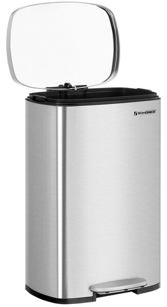 Coș de gunoi TIDY cu închidere lentă, 50 l, argintiu SongmicsHome