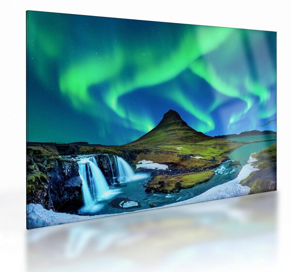 Tablou pe sticlă - Kirkjufell, Islanda (70x50 cm)