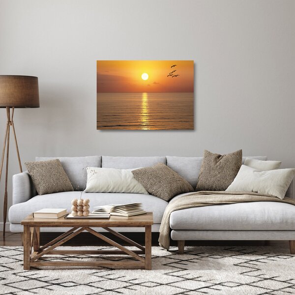 Tablou pe sticlă - Apus de soare peste ocean (70x50 cm)