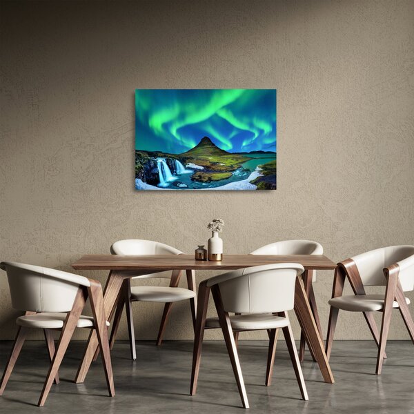 Tablou pe sticlă - Kirkjufell, Islanda (70x50 cm)