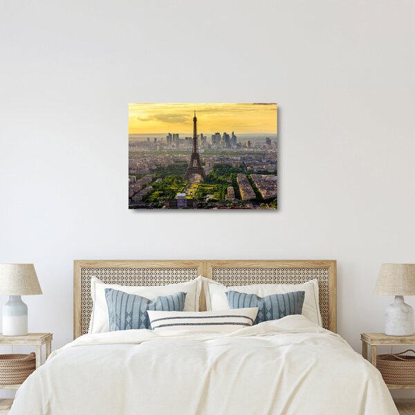 Tablou pe sticlă - Panorama Parisului (70x50 cm)