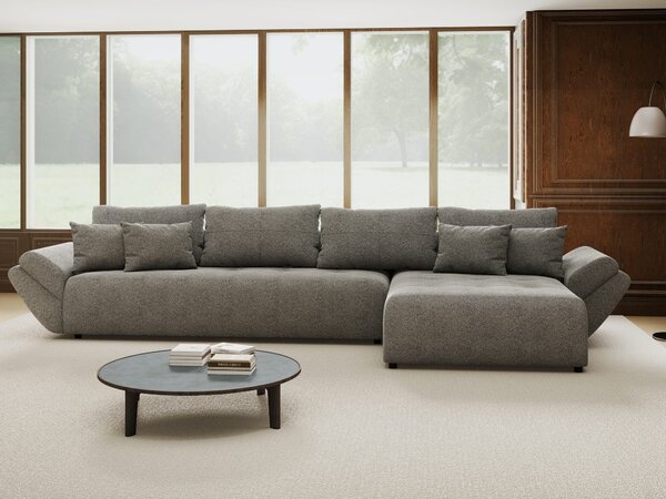 Colțar extensibil dumonde cu ladă de depozitare Berlin XL Quelle Gri 92 II 350x185 cm