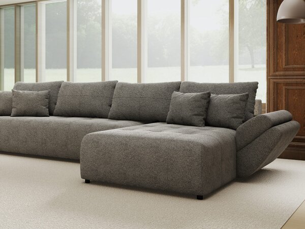 Colțar extensibil dumonde cu ladă de depozitare Berlin XL Quelle Gri 92 II 350x185 cm