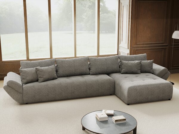 Colțar extensibil dumonde cu ladă de depozitare Berlin XL Quelle Gri 92 II 350x185 cm