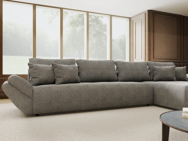 Colțar extensibil dumonde cu ladă de depozitare Berlin XL Quelle Gri 92 II 350x185 cm