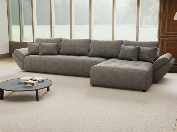 Colțar extensibil dumonde cu ladă de depozitare Berlin XL Quelle Gri 92 II 350x185 cm