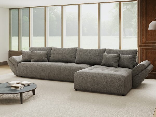 Colțar extensibil dumonde cu ladă de depozitare Berlin XL Quelle Gri 92 II 350x185 cm