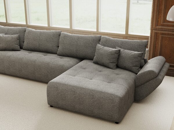 Colțar extensibil dumonde cu ladă de depozitare Berlin XL Quelle Gri 92 II 350x185 cm