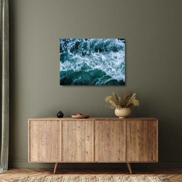 Tablou pe sticlă - Valuri oceanice (70x50 cm)
