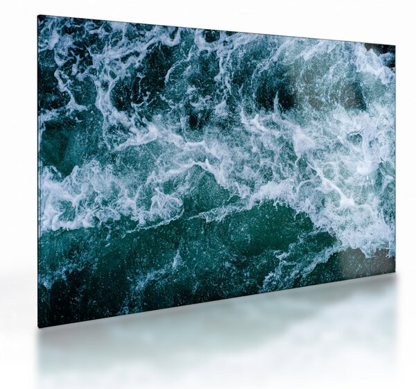 Tablou pe sticlă - Valuri oceanice (70x50 cm)