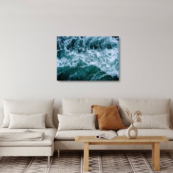 Tablou pe sticlă - Valuri oceanice (70x50 cm)