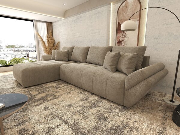 Colțar extensibil dumonde cu ladă de depozitare Berlin XL Vibe Maro 350x185 cm