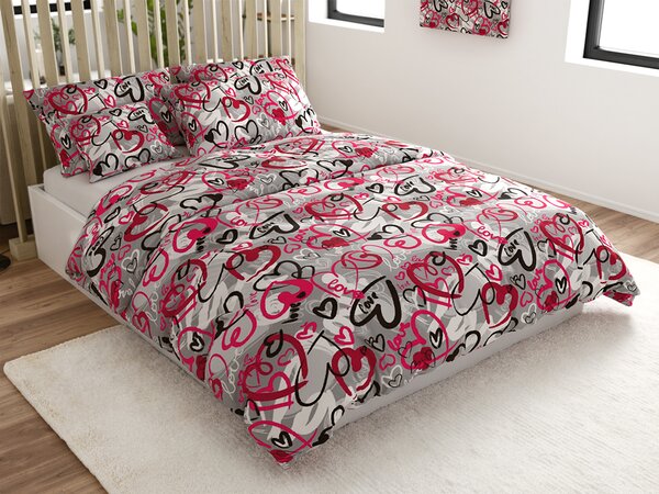 Lenjerie de pat din microfibra STREET LOVE gri Dimensiune lenjerie de pat: 70 x 90 cm | 140 x 200 cm
