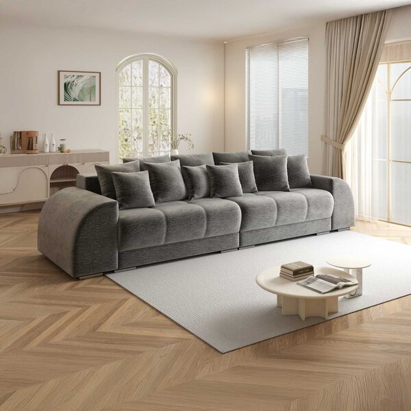 Canapea extensibilă dumonde cu 2 lăzi de depozitare Verona Monolith Gri 310x120 cm