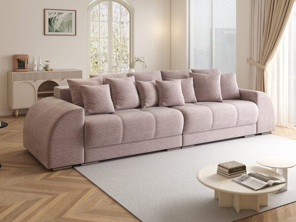 Canapea extensibilă dumonde cu 2 lăzi de depozitare Verona Monolith Roz Pudrat 310x120 cm