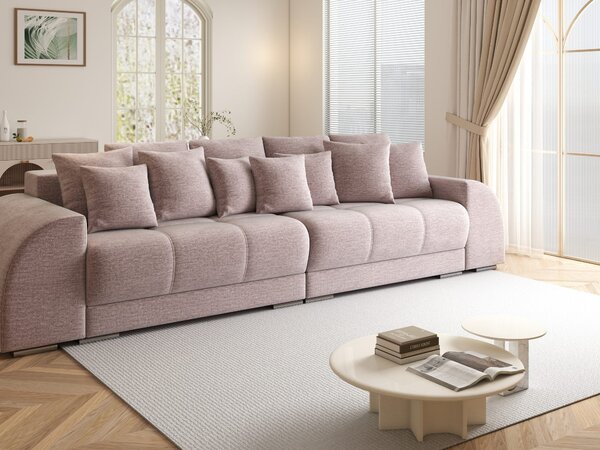 Canapea extensibilă dumonde cu 2 lăzi de depozitare Verona Monolith Roz Pudrat 310x120 cm