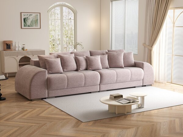 Canapea extensibilă dumonde cu 2 lăzi de depozitare Verona Monolith Roz Pudrat 310x120 cm