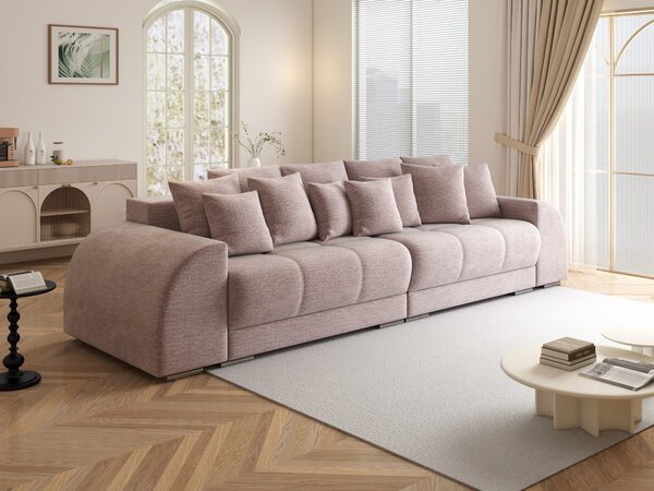 Canapea extensibilă dumonde cu 2 lăzi de depozitare Verona Monolith Roz Pudrat 310x120 cm