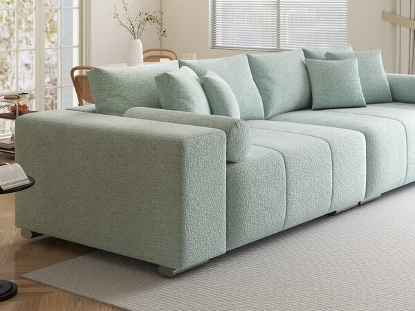 Canapea extensibilă dumonde cu ladă de depozitare Marbela XXL Jaguar Verde Mint 295x120 cm