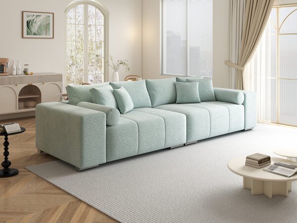 Canapea extensibilă dumonde cu ladă de depozitare Marbela XXL Jaguar Verde Mint 295x120 cm