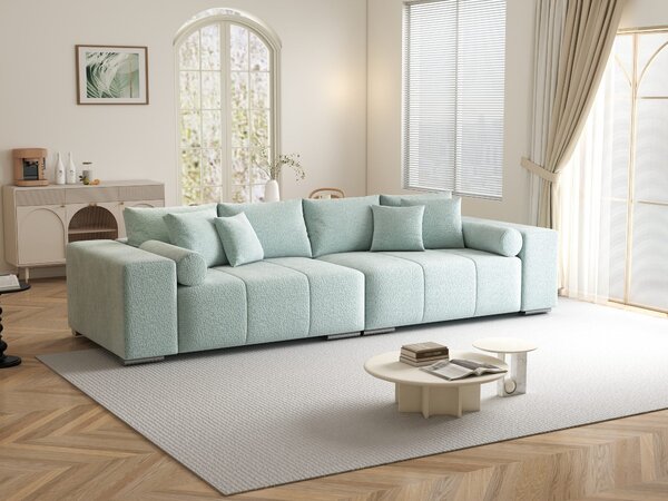 Canapea extensibilă dumonde cu ladă de depozitare Marbela XXL Jaguar Verde Mint 295x120 cm