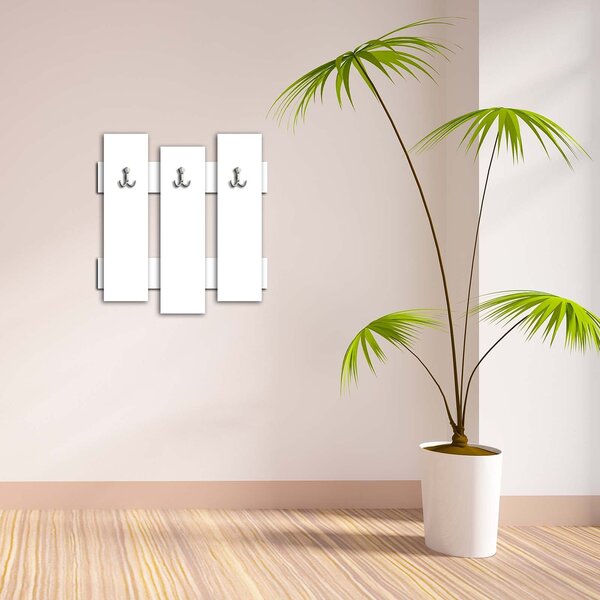 Accesorii hol ASKI-091, MDF/metal, model alb, 3 piese, 55 x 59 cm