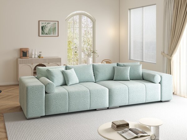 Canapea extensibilă dumonde cu ladă de depozitare Marbela XXL Jaguar Verde Mint 295x120 cm