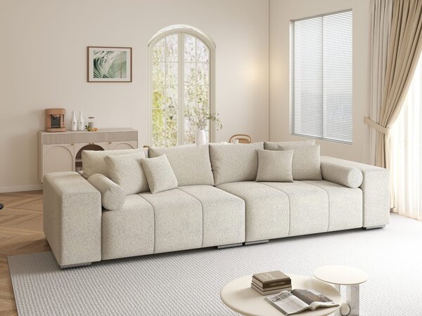 Canapea extensibilă dumonde cu ladă de depozitare Marbela XXL Monte Bej 295x120 cm