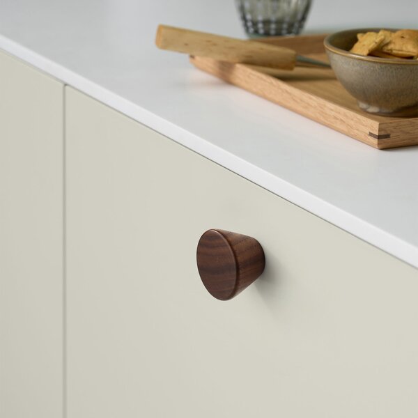 Buton din lemn pentru mobilier, model Skala, Ø40x25 mm, finisaj stejar natur | nuc