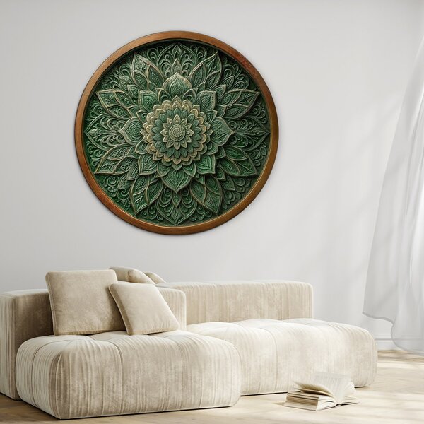 DUBLEZ | Mandala pentru perete - Smarald | Imprimare UV premium