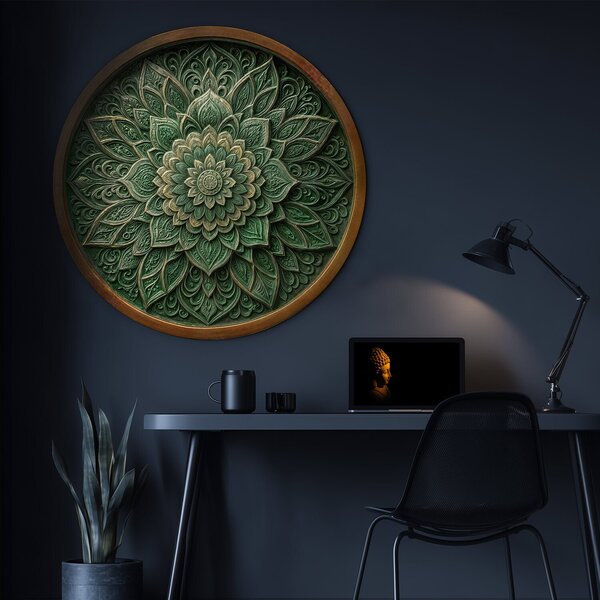DUBLEZ | Mandala pentru perete - Smarald | Imprimare UV premium