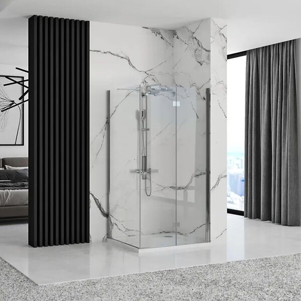 Rea Molier, cabină de duș 90 (uşă) x 90 (perete) x 190 cm, sticlă transparentă de 6 mm, profil cromat, KPL-K0539