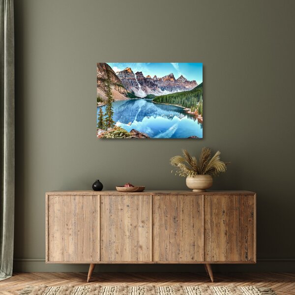 Tablou pe sticlă - Lacul Moraine (70x50 cm)