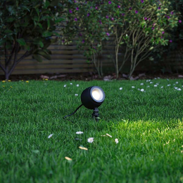 Paulmann Smart LED spot cu vârf de pământ Kikolo, CCT, antracit, IP65, reglabil, Negru, Plastic