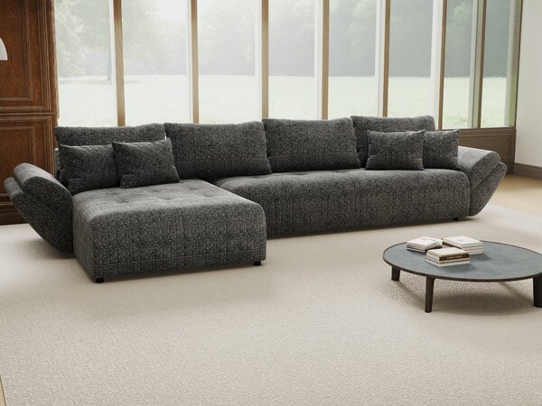 Colțar extensibil dumonde cu ladă de depozitare Berlin XL Cremona Gri 95 350x185 cm