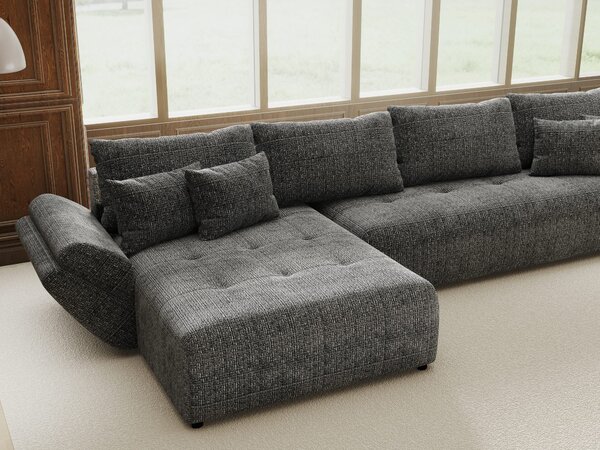 Colțar extensibil dumonde cu ladă de depozitare Berlin XL Cremona Gri 95 350x185 cm