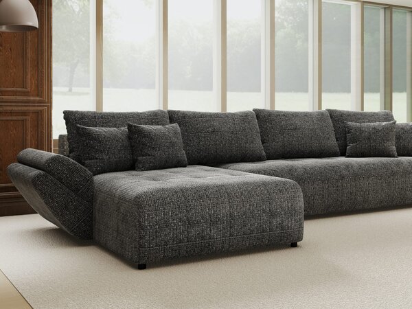 Colțar extensibil dumonde cu ladă de depozitare Berlin XL Cremona Gri 95 350x185 cm