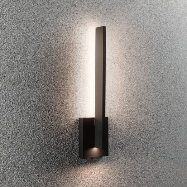 Paulmann LED lampă de perete pentru exterior Levka, antracit, 49 cm aluminiu, Negru, Aluminiu, Modern, Soclu de perete jos